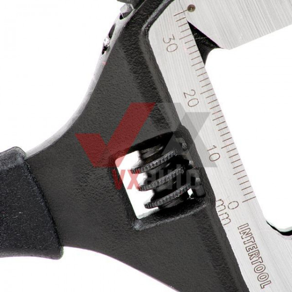 Ключ розвідний 150 мм (0-34) мм Intertool Cr-V (обгумована рукоятка)