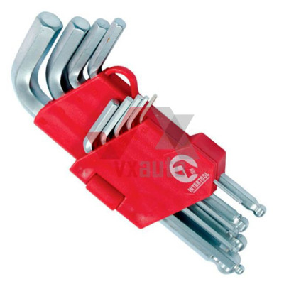 Ключ шестигранный L-образный 1.5-10 мм Intertool Cr-V набор (9 шт., с кулепод. кон.), Small