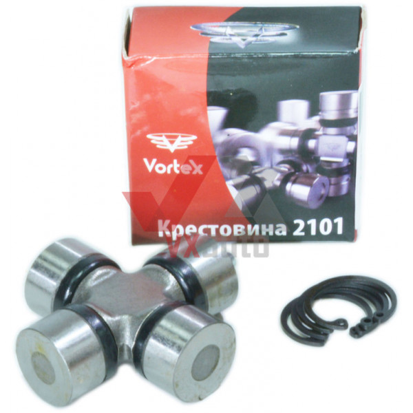 Крестовина кардана ВАЗ 2101 VORTEX (с масленкой и штопорными кольцами)