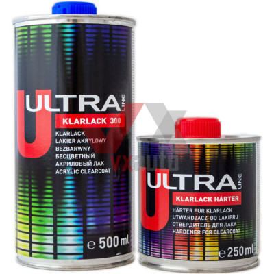 Лак акриловый 2:1  0.5 л NOVOL ULTRA LINE Klarlack 300 (отв. Harter - 250 мл)