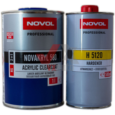 Лак акриловый 2:1  1 л NOVOL HS NOVAKRYL 580 (отв. H 5120 - 500 мл)