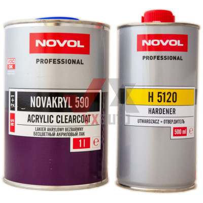 Лак акриловый 2:1  1 л NOVOL HS NOVAKRYL 590 (отв. H 5120 - 500 мл)
