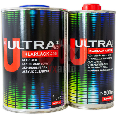 Лак акриловый 2:1  1 л NOVOL ULTRA LINE Klarlack 400 (отв. Harter - 500 мл)