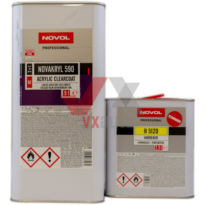 Лак акриловый 2:1  5 л NOVOL HS NOVAKRYL 590 (отв. H 5120 - 2500 мл)