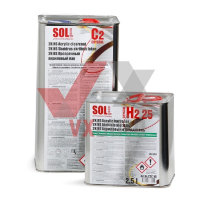 Лак акриловый 2:1  5 л SOLL 2K HS C2 Crystal (отв. H2 25 - 2500 мл)