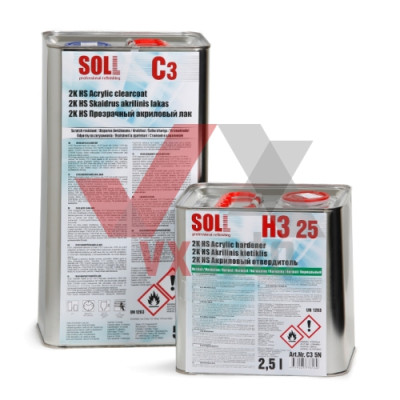 Лак акриловый 2:1  5 л SOLL 2K HS C3 (отв. H3 25 - 2500 мл)