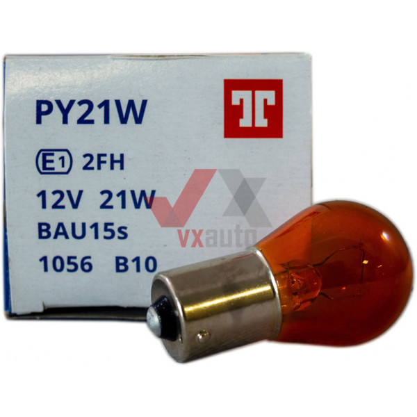 Лампа 12 В поворотов, стопов 21 Вт желтая PY21W TUNGSRAM BAU15s (1-конт., со смещенным цоколем)