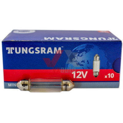 Лампа 12 В салону 10 Вт C10W TUNGSRAM SV8.5 (41мм)
