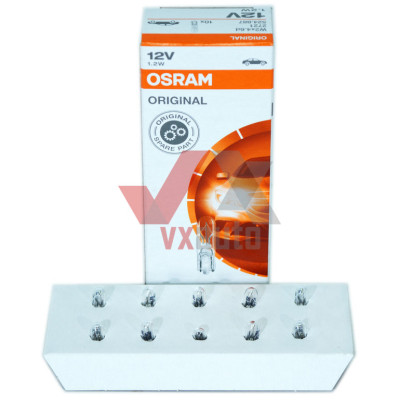 Лампа б/ц 12 В панели приборов 1.2 Вт W1.2W Osram W2.1x9.5d