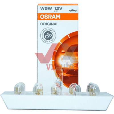 Лампа б/ц W5W 12V W2.1x9.5d Osram(1-конт.)