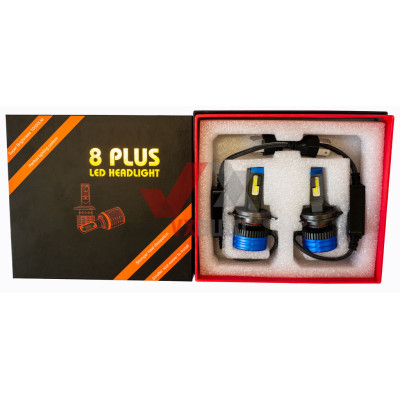 Лампа диодная H4 12 В, 24 В 40 Вт 8 PLUS Optimal-L 6500K, к-т (2 шт.), 10000L (радиатор + обманка)