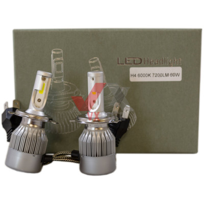 Лампа діодна H4 12 В, 24 В 60 Вт 6000K, к-т (2 шт.) 7200 L