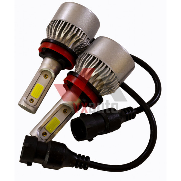 Лампа діодна H8, H9, H11, H16 12 В, 24 В 18 Вт S2 Optimal-L 6500K, к-т (2 шт.), 8000L (360° радіатор з вентил.)