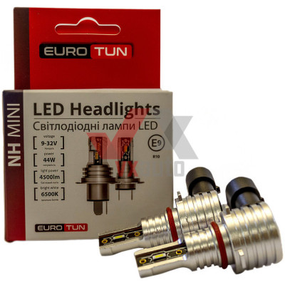 Лампа диодная HB4 12 В, 24 В 44 Вт P22d Eurotun NHE 6500K, к-т (2 шт.), 4500L (радиатор)