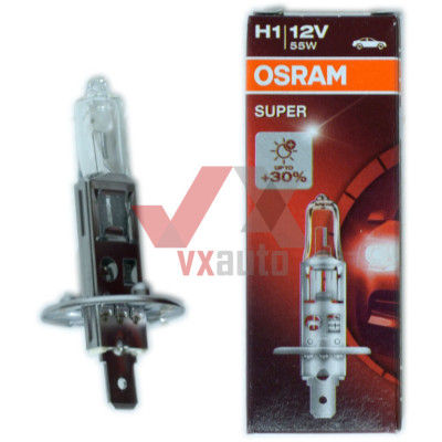 Лампа галогенова H1 12V 55W P14,5s +30% Super Osram