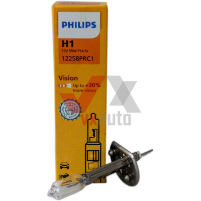 Лампа галогенная H1 12V 55W P14,5s +30% Vision Philips