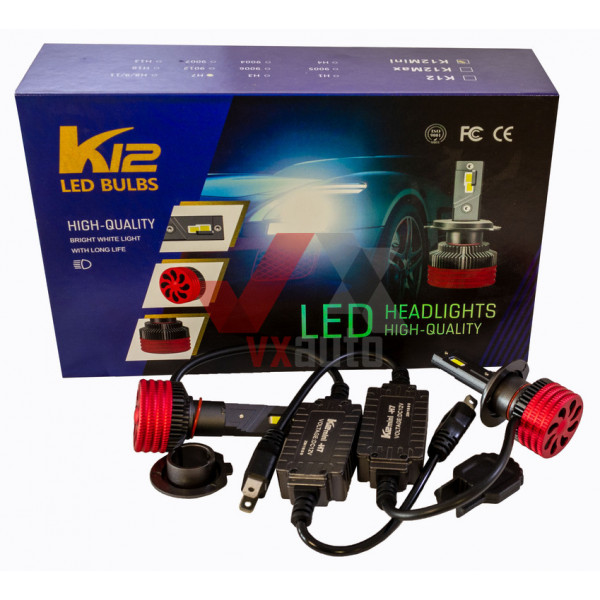 Лампа LED H4 12V, 24V 35W K12 Mini Optimal-L 6500K, к-т (2 шт.), (радіатор + обманка) 
