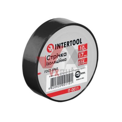 Лента изоляционная 17 мм х 10 м (черный цвет) Intertool