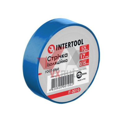Лента изоляционная 17 мм х 10 м (синий цвет) Intertool 