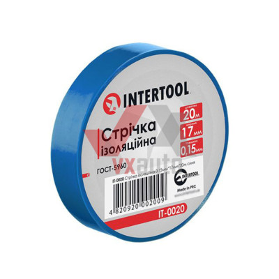 Лента изоляционная 17 мм х 20 м (синий цвет) Intertool