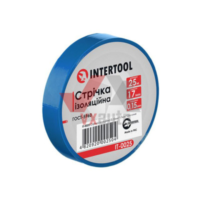 Лента изоляционная 17 мм х 25 м (синий цвет) Intertool 