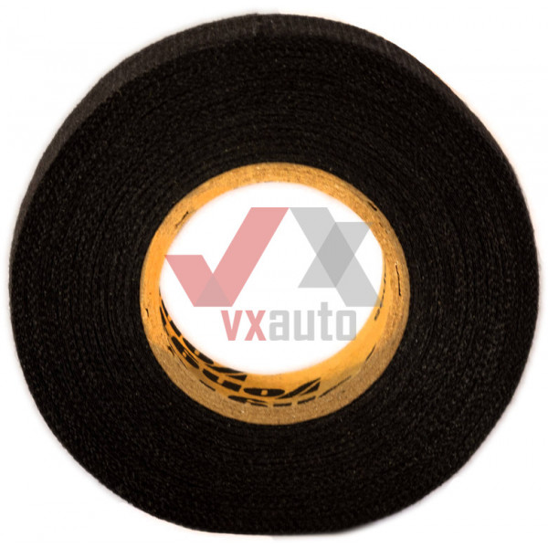 Лента изоляционная 19 мм х 20 м (черный цвет)  VORTEX (матерчатая)