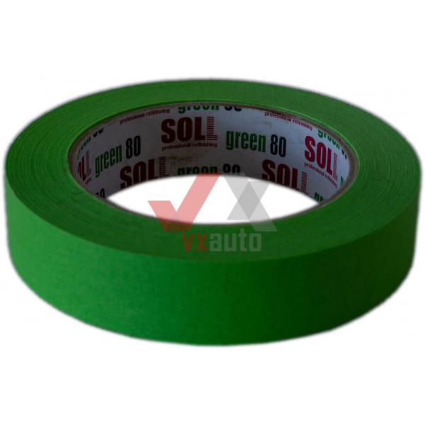 Лента малярная 24 мм х 50 м (зеленая) SOLL (80°C)