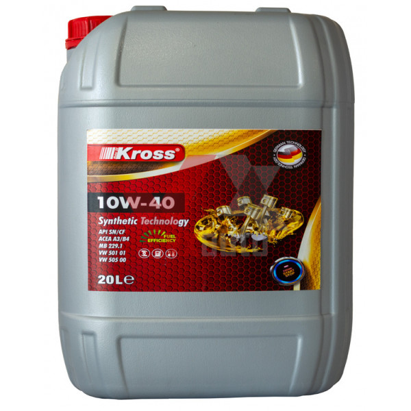 Масло 10w40 20 л KROSS Synthetic Technology, API SN/CF