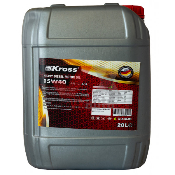 Олива 15w40   20 л KROSS Disel, API SL/CI-4 (для важковантажних авто)