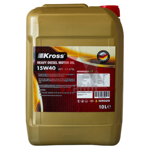 Олива 15w40   10 л KROSS Disel, API SL/CI-4 (для важковантажних авто)