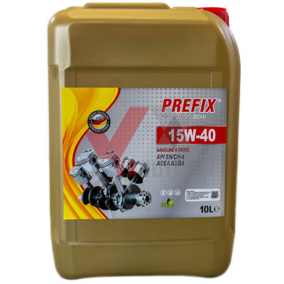 Масло 15w40 10 л Prefix, API SN/CH-4
