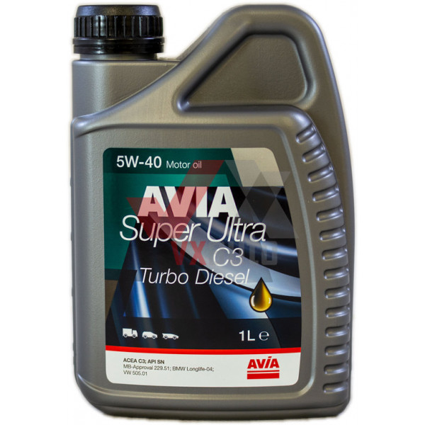 Масло 5w40 1 л Avia Super Ultra C3 Turbo Diesel, API SN