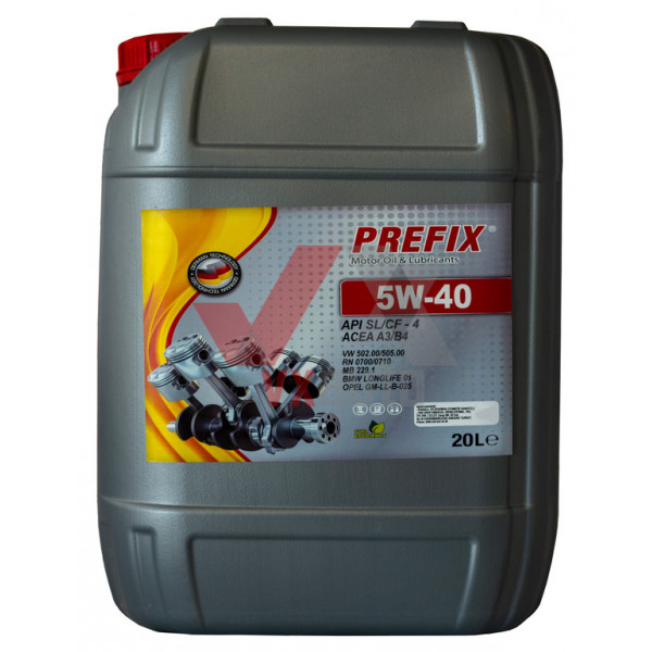 Олива 5w40 20 л Prefix, API SL/CF-4