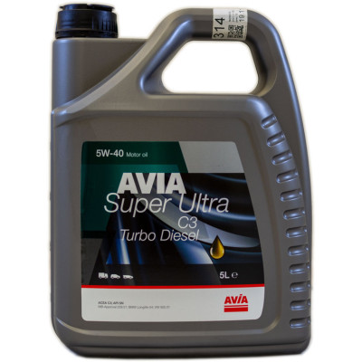 Олива 5w40   5 л Avia Super Ultra C3 Turbo Diesel, API SN