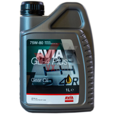 Масло трансмиссионное 75w80 1 л Avia, API GL-4+