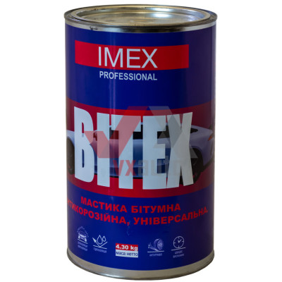 Мастика бітумна 5 л/4.3 кг IMEX Bitex