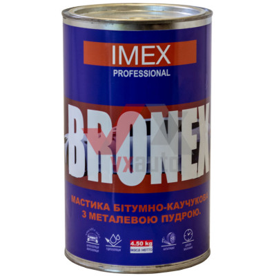 Мастика бітумно-каучукова 5 л/4.5 кг IMEX Bronex