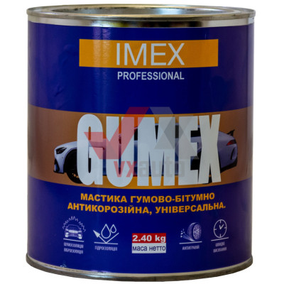 Мастика бітумно-гумова 3 л/2.4 кг IMEX Gumex