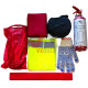 Набор автомобилиста №2 (аптечка, огнетушитель, авар. знак и жилет, трос буксир., провода пуск., перчатки)