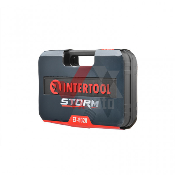 Набор головок 1/2'' 20 ед. (10-24 мм) Intertool STORM Cr-V (с рукояткой с храповым механизмом + насадки)