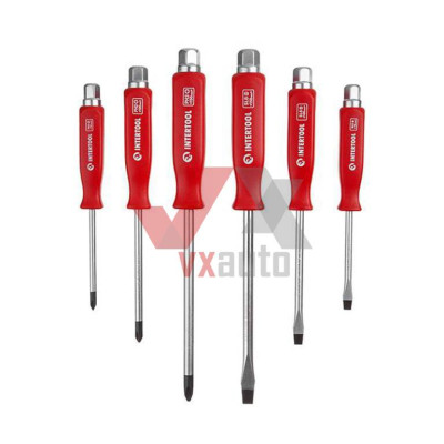 Набор отверток 6 шт. Intertool (ударных под ключ SL5, SL6, SL8, PH1, PH2, PH3)