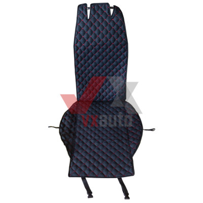 Накидка на сидіння передні (алькантара) чорна PolyteP, к-т (2 шт., червона строчка)