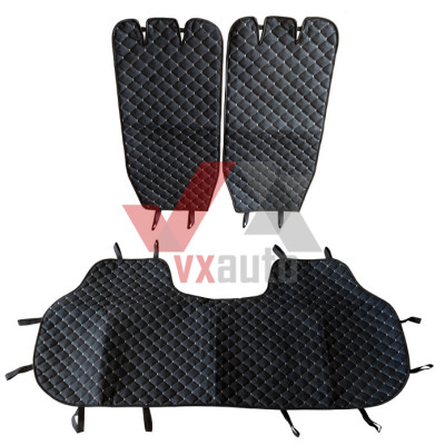 Накидка на сидіння задні (алькантара) чорна PolyteP, к-т (2 шт., біла строчка)