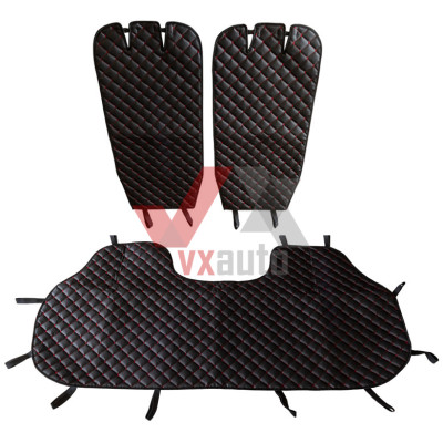 Накидка на сидіння задні (екошкіра) чорна PolyteP, к-т (2 шт., червона строчка)