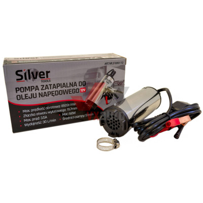 Насос для перекачування палива занурювальний d 50 мм 12 В Silver