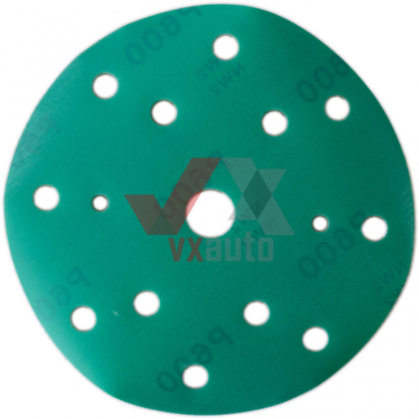 Наждачний папір круг Р- 180 SOLL d 150 мм (15 отворів, на пластик. основі зелений)
