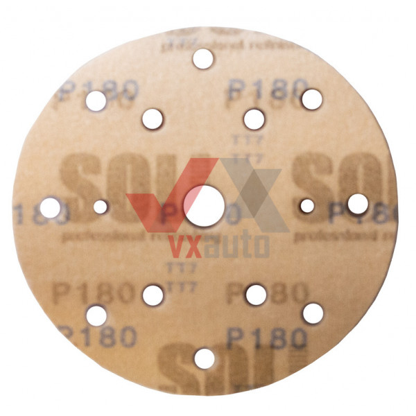 Наждачная бумага круг Р- 180 SOLL d 150 мм (15 отверстий)