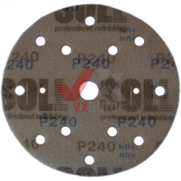 Наждачний папір круг Р- 240 SOLL d 150 мм (15 отворів)