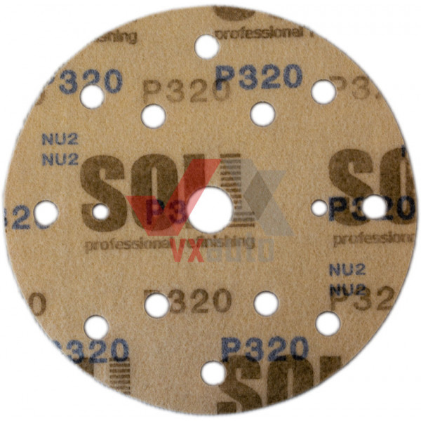 Наждачний папір круг Р- 320 SOLL d 150 мм (15 отворів)