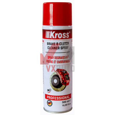 Очиститель тормозных систем 500 мл KROSS Brake Clutch (аэрозоль)